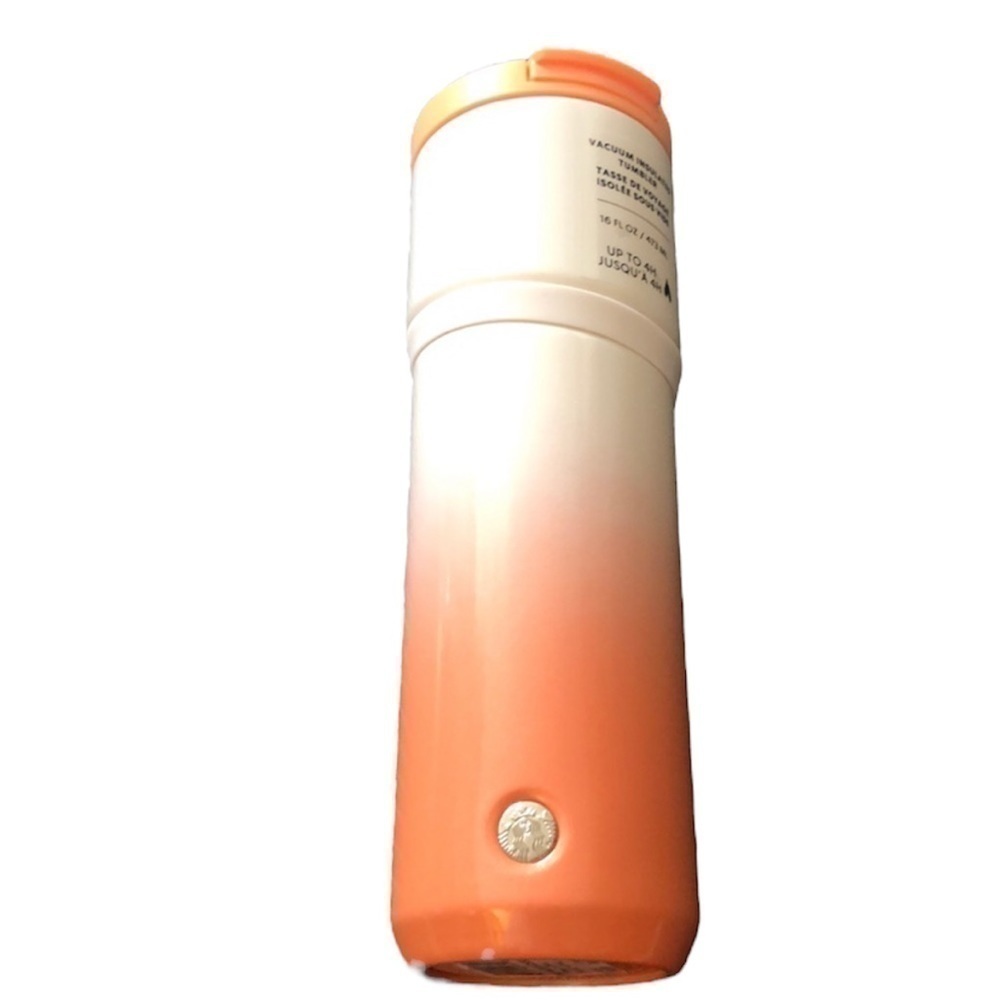 NWT STARBUCKS SUMMER 2020 WHITE PEACH STAINLESS STEEL VACUUM INSULATED TUMBLER